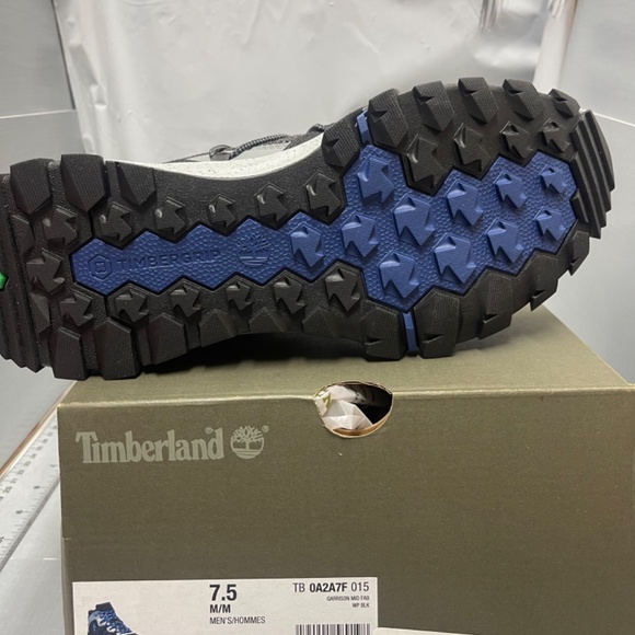 BNWT Timberland Garrison Trail Hiking Boots Size 7.5 Black/Blue - Picture 4 of 5